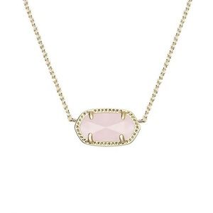 Kendra Scott Rose Quartz and Gold Elisa Necklace